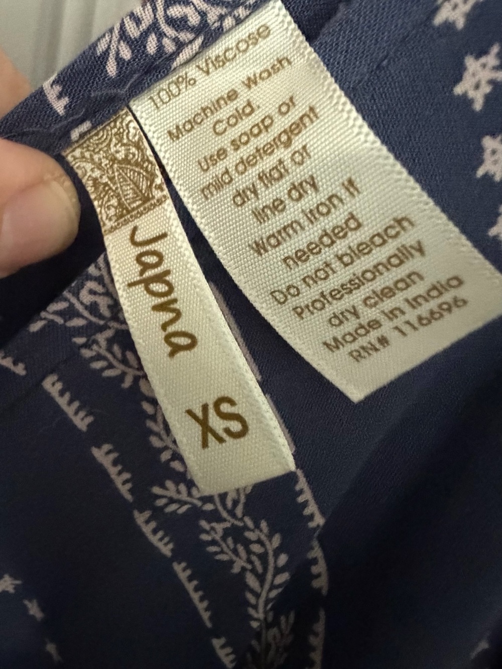Navy Patterned Assymmetrical Romper - Picture 2 of 2